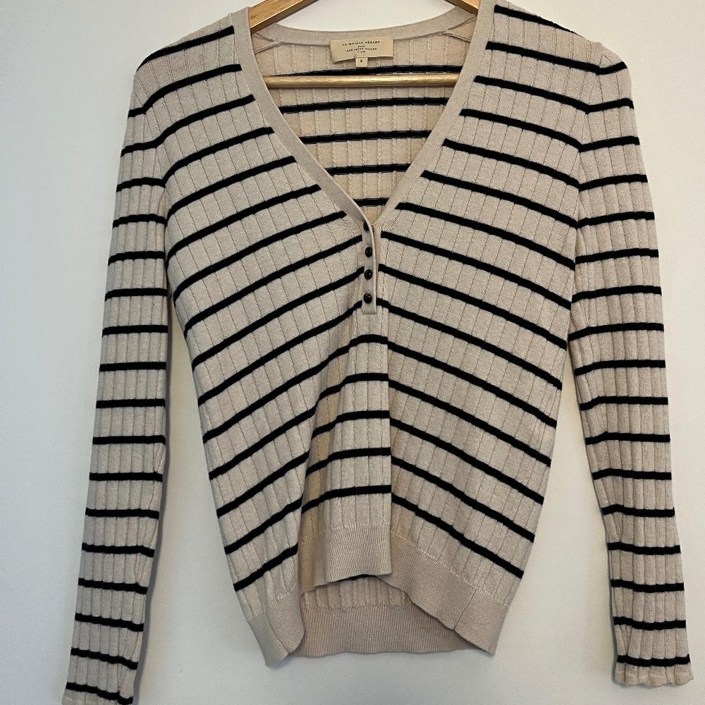 Sezane Lou Jumper Ficelle / Marine - Size S